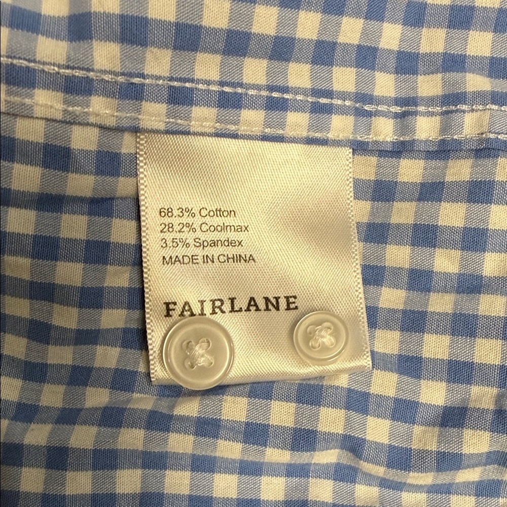 Fairland Men’s Blue and White Checkered Casual Shirt - Picture 9 of 10